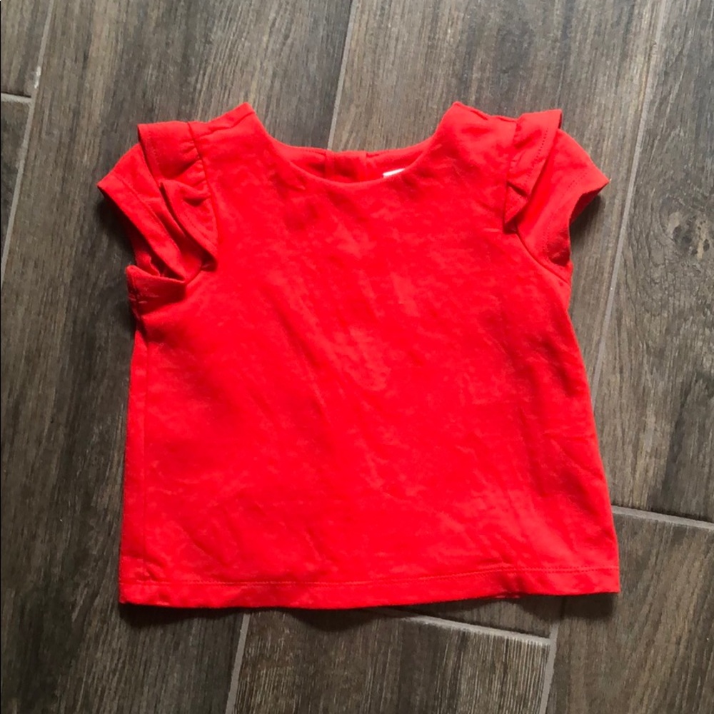 Red top 3T gold color buttons in back Janie & Jack